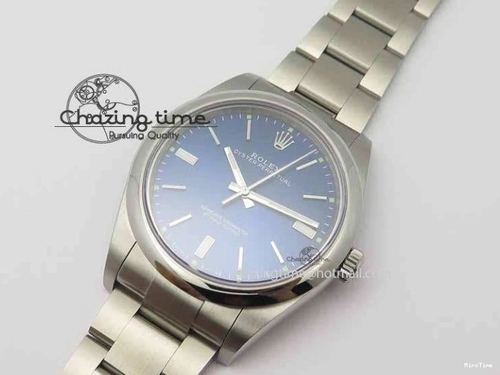 MiroTime 0217 TimelessDesign Oyster Perpetual 39mm 114300 BP Maker Best Edition Blue Dial On SS Bracelet A 3637